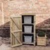 Wooden Recycling Bin & Box Outdoor Shelf Style Storage (With Door) - Churnet Valley