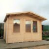 Shire 11x8 Berryfield Log Cabin in garden on patio