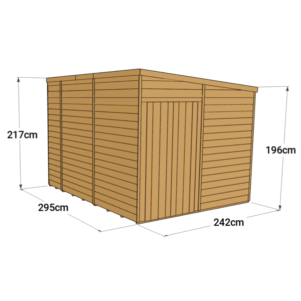 Store More 10x8 Overlap Pent Garden Shed with Double Doors (Windowless) - Image 6