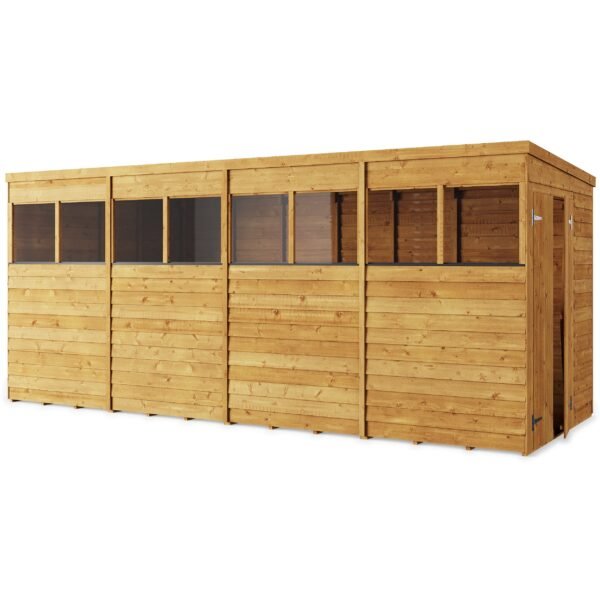 Store More 16x6 Large Overlap Pent Garden Shed with Double Doors & Windows - Image 5