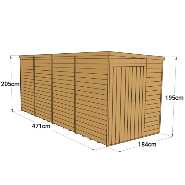 Store More 16x6 Large Overlap Pent Garden Shed with Double Doors (Windowless) - Image 6