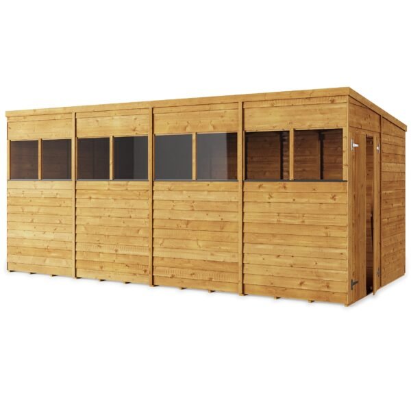 Store More 16x8 Large Overlap Pent Garden Shed with Double Doors & Windows - Image 5