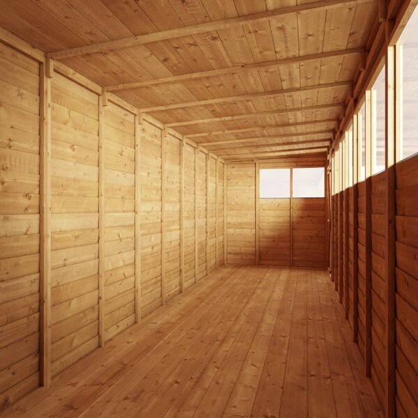 Store More 20x6 Large Overlap Pent Garden Shed with Double Doors & Windows - Image 4
