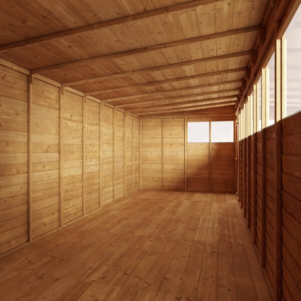 Store More 20x8 Large Overlap Pent Garden Shed with Double Doors & Windows - Image 4