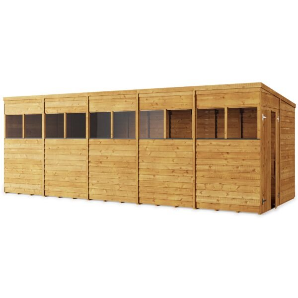 Store More 20x8 Large Overlap Pent Garden Shed with Double Doors & Windows - Image 5