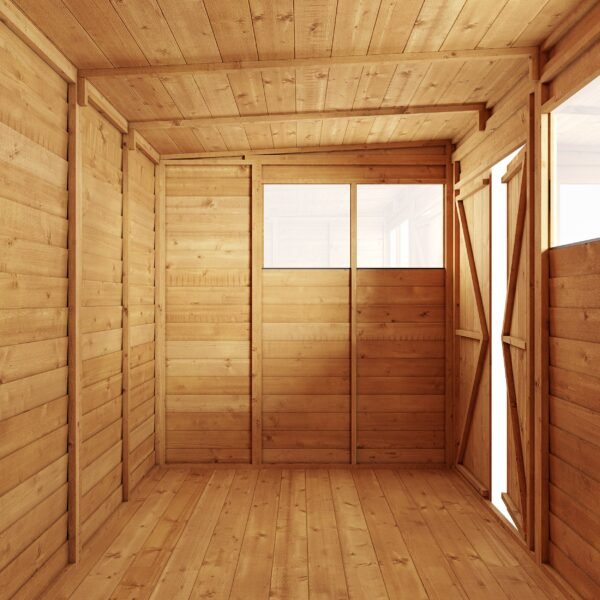 Store More 4x6 Small Overlap Pent Garden Shed with Double Doors & Windows - Image 4