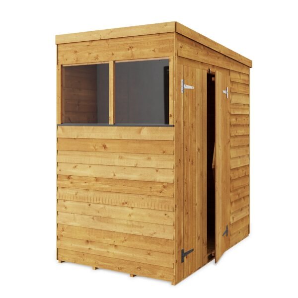Store More 4x6 Small Overlap Pent Garden Shed with Double Doors & Windows - Image 5