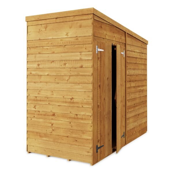 Store More 4x8 Small Overlap Pent Garden Shed with Double Doors (Windowless) - Image 5