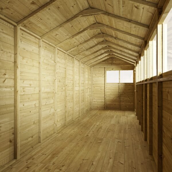 Store More 16x6 Large Tongue and Groove Apex Garden Shed with Double Doors & Windows - Image 4