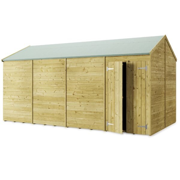 Store More 16x8 Large Tongue and Groove Apex Garden Shed with Double Doors (Windowless) - Image 3