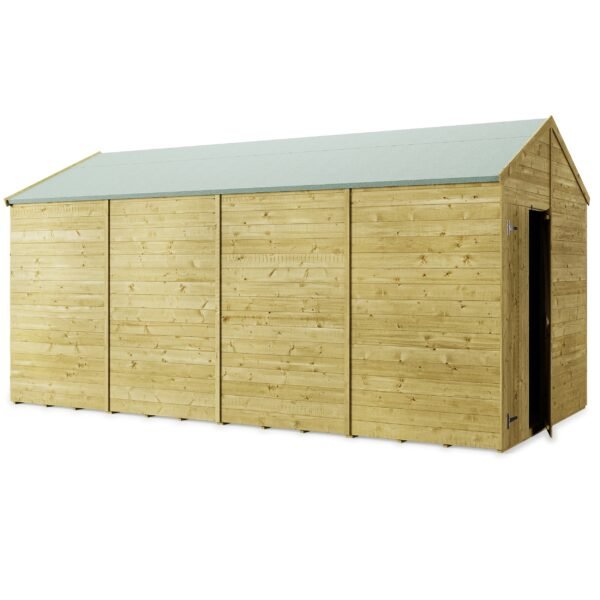 Store More 16x8 Large Tongue and Groove Apex Garden Shed with Double Doors (Windowless) - Image 5