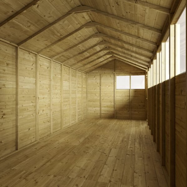 Store More 20x8 Large Tongue and Groove Apex Shed with Double Doors & Windows - Image 4