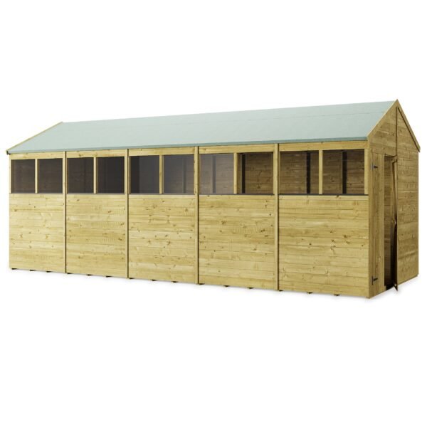 Store More 20x8 Large Tongue and Groove Apex Shed with Double Doors & Windows - Image 5