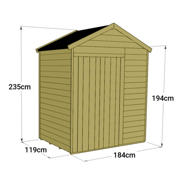 Store More 4x6 Small Tongue and Groove Apex Garden Shed with Door & Window - Image 6