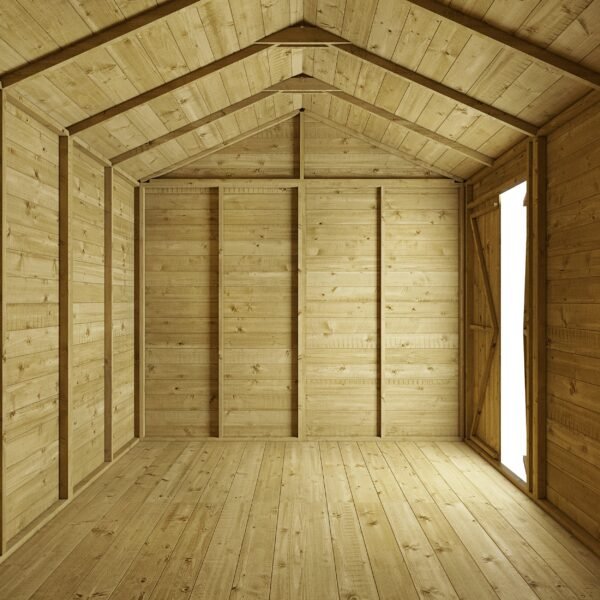 Store More 4x8 Small Tongue and Groove Apex Garden Shed with Door (Windowless) - Image 4