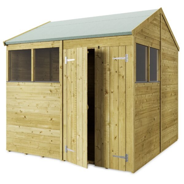 Store 8x8 More Tongue and Groove Apex Garden Shed with Double Doors & Windows - Image 3