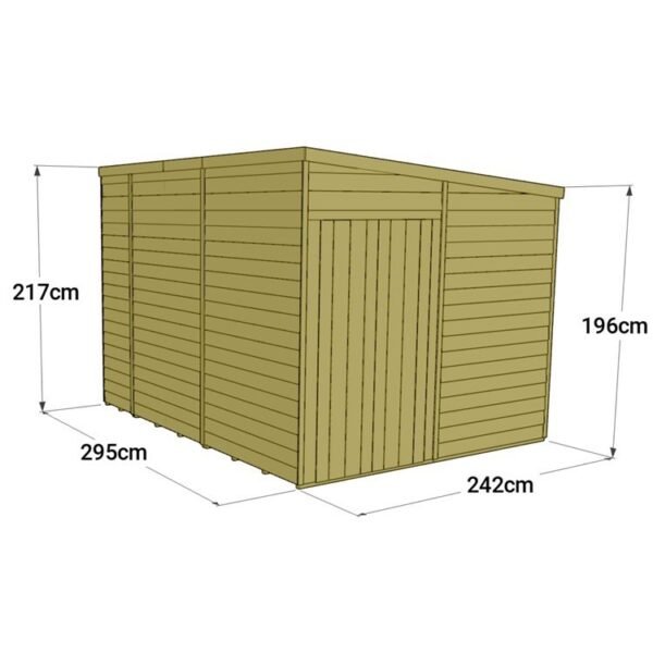 Store More 10x8 Tongue and Groove Pent Shed with Double Doors (Windowless) - Image 5