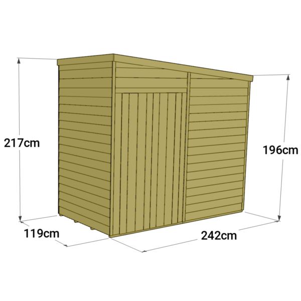 Store More 4x8 Small Tongue and Groove Pent Shed with Door (Windowless) - Image 6