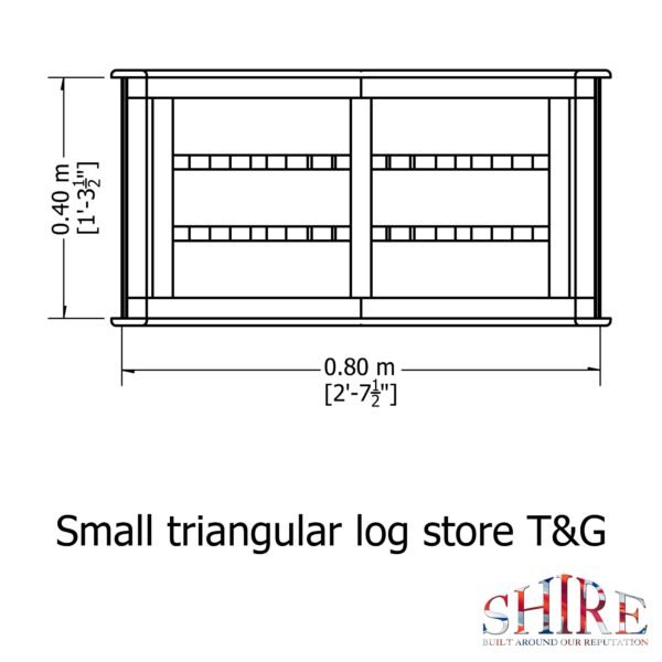 Shire Pressure Treated Small Triangular T&G Wooden Log Store - Image 7