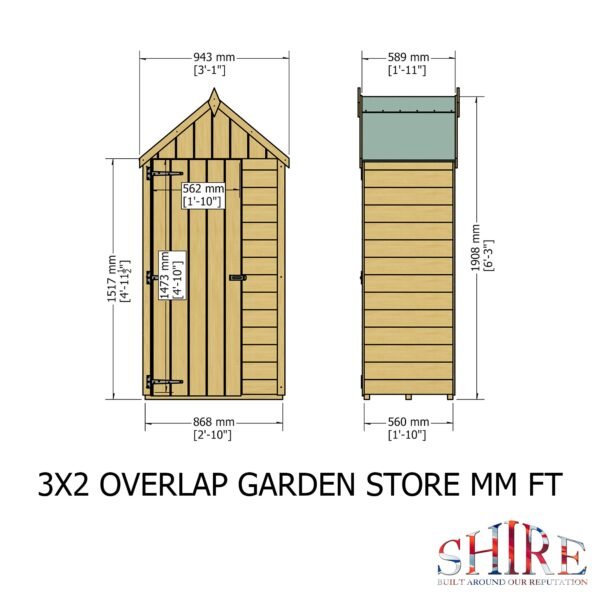 Shire Pressure Treated Wooden Overlap Garden Storage Tool Store - Image 6