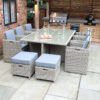 Wentworth 10 Seater Rattan Cube Garden Dining Set with 6 Chairs with Folding Backrest, 4 Stools & Cushions