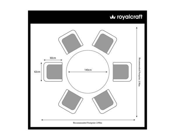 Wentworth Rattan Round Carver Table Garden Dining Set with 6 Chairs & Cushions - Image 7