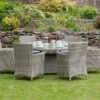 Wentworth Rattan Round Carver Table Garden Dining Set with 6 Chairs & Cushions