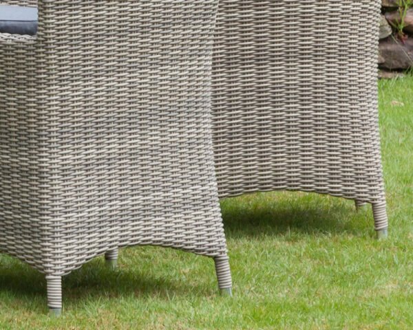 Wentworth Rattan Round Carver Table Garden Dining Set with 6 Chairs & Cushions - Image 5