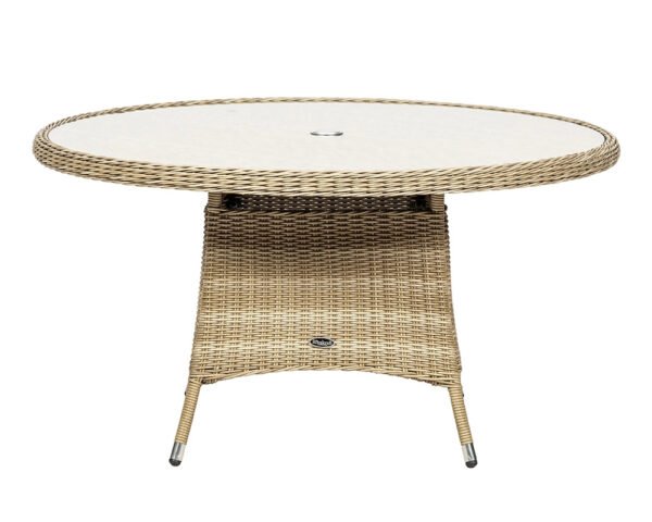 Wentworth Rattan Highback Comfort Round Garden Dining Set with 6 Chairs & Cushions - Image 7