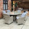 Wentworth Rattan Ellipse Imperial Garden Dining Set with 6 Chairs & Cushions