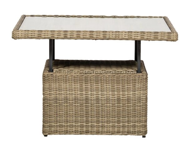 Wentworth Rattan Corner Garden Lounge Set with Adjustable Height Table & Cushions - Image 8