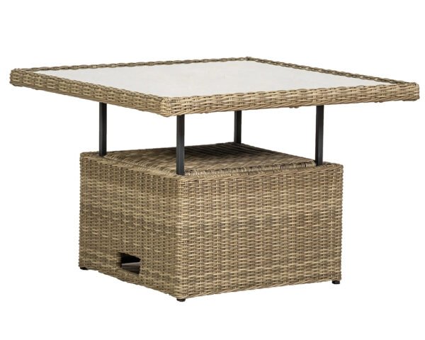 Wentworth Rattan Corner Garden Lounge Set with Adjustable Height Table & Cushions - Image 9