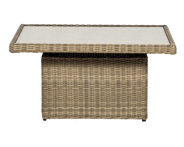 Wentworth Rattan Corner Garden Lounge Set with Adjustable Height Table & Cushions - Image 10