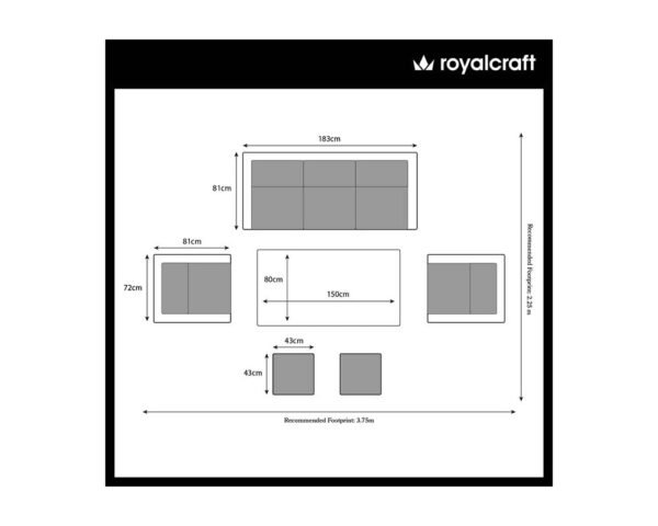 Wentworth Rattan Garden Dining Set with Sofa, 2 Armchairs, 2 Stools & Height Adjustable Table - Image 9