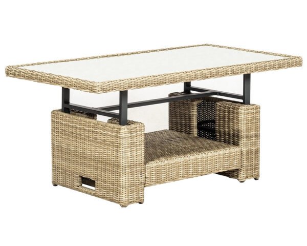 Wentworth Rattan Garden Dining Set with Sofa, 2 Armchairs, 2 Stools & Height Adjustable Table - Image 7
