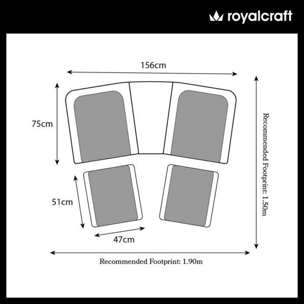 Wentworth Rattan Garden Lounge Sets with 2 Chairs, 2 Footstools & Cushions - Image 7