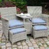 Wentworth Rattan Garden Lounge Sets with 2 Chairs, 2 Footstools & Cushions