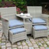 Wentworth Rattan Garden Lounge Sets with 2 Chairs, 2 Footstools & Cushions