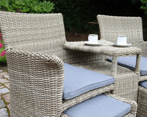 Wentworth Rattan Garden Lounge Sets with 2 Chairs, 2 Footstools & Cushions - Image 3